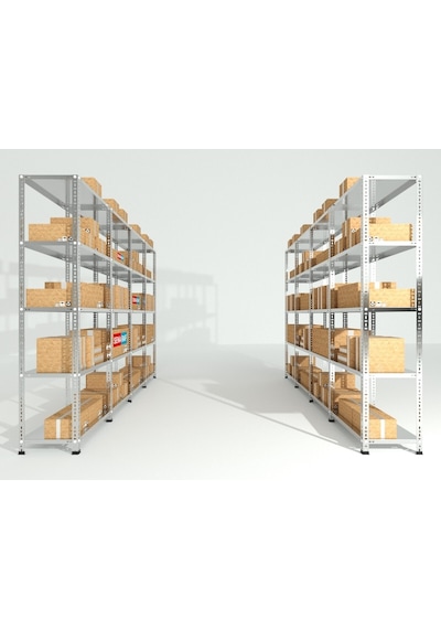 Raf Burada  4 Katlı Galvaniz Çelik Raf - Depo, Arşiv, Kiler, Dosya, Market Rafı-31x75x150 cm- 1.00 mm
