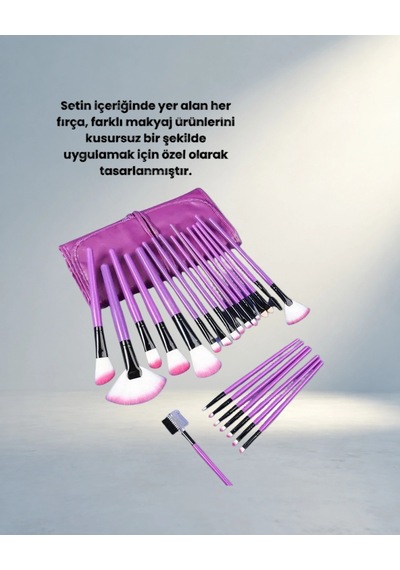 Yumuşak Kıllı Makyaj Fırçası Seti 12 Parça Profesyonel Kullanım