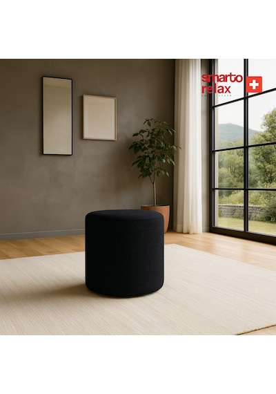 Smarto Relax Puf Babyface Kumaş Silindir Puf 40 45 Cm Siyah