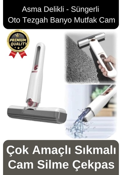 Çok Amaçlı Taşınabilir Pratik Sıkmalı Sünger Oto Tezgah Banyo Mutfak Cam Temizleme Silme Çekpas Mop Çok Renkli