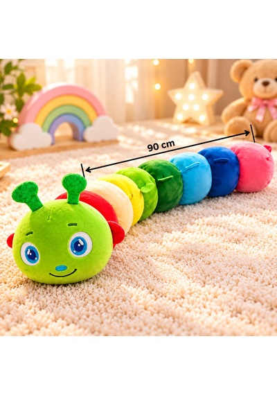 Tırtıl Peluş 90 Cm 02 - Çok Renkli