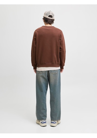 Jack & Jones Jornorrebro Emb Sweat Crew Noos Deep Mahogany Deep Mahogany