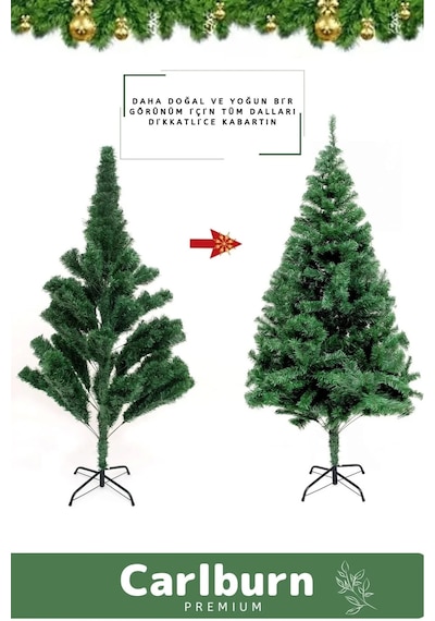 Kutulu Süsleme Seti Yılbaşı Çam Ağacı Renkli Işığı Yeni Yıl 2025 Süsleri Noel Paketi 90 Cm 80 Dal