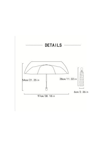 Lilly Mathbrella Uv50+ Koruma İpek Kanvas Otomatik Şemsiye Beyaz Beyaz