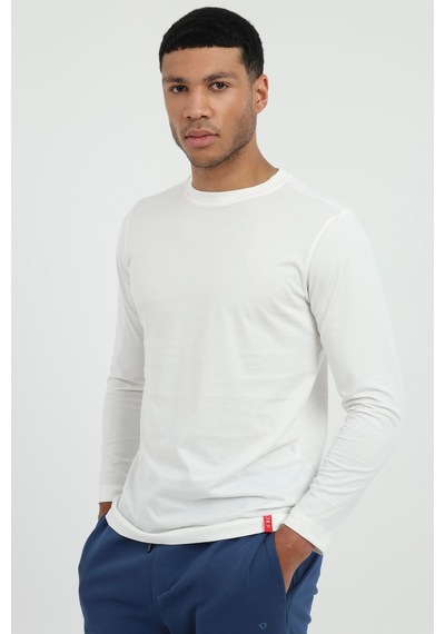 Dufy Erkek Regular Fit Bisiklet Yaka Beyaz Sweatshirt-25471