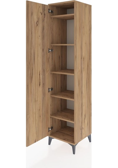 Hyperion Dolap 5 Raflı Tek Kapaklı 44x44x195 Çam-çam Çam