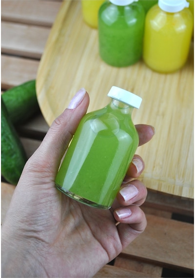 10 Adet Cam Ginger Shot Detox Şişesi Sızdırmaz Plastik Kapaklı Çok Amaçlı 50ml Beyaz