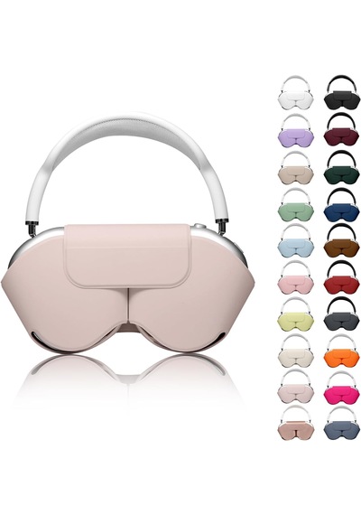 Apple Uyumlu AirPods Max İle Uyumlu Koruyucu Kılıf, Pu Deri, Mıknatıslı Kapama, Sleep Mode Destekli, Çizilmez Toz Pembe