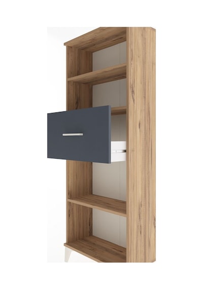 Arges Dolap 3 Raflı Tek Çekmeceli 60x30x163 Çam-antrasit Atlas Çam