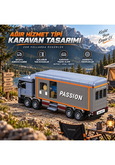 Mould King 24071 Ağır Hizmet Tipi Karavan Yapım Seti 615 Parça