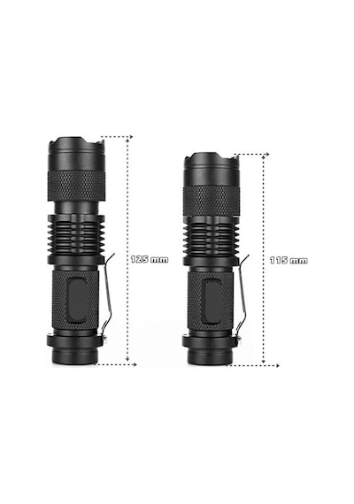 Farissu Su Geçirmez Ultra Güçlü Şarjlı El Feneri 2300 Lumens Q5 + Şarjlı Pil Hediyeli Siyah