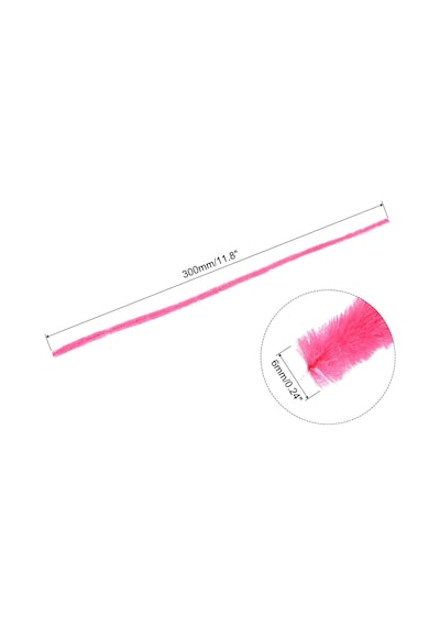 25'li Pembe Renkli Şönil, Eğitici Şönil Seti, Tüylü Tel, 30 Cm, Peluş Tel