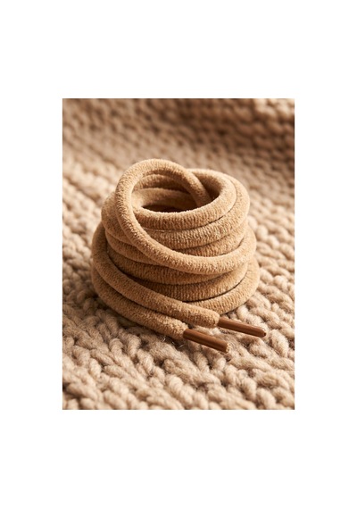 Last İcon Peluş Kadife Örgü Bej Ayakkabı Bağcığı 120 Cm Kalın Dolgun Spor Bağcık Bej