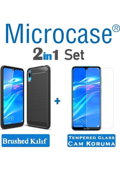 Huawei Y7 Pro 2019 Brushed Silikon Kilif + Cam (Seç) 344597530