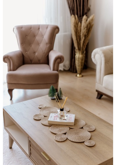 85 x 35 CM Hasır Jüt Salon Mutfak Nişan Düğün Dekoratif El Üretimi Masa Örtüsü Runner / Amerikan Servis