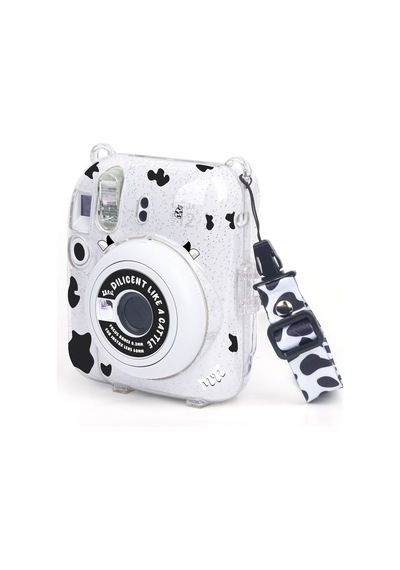 Instax Mini 12 Makine Uyumlu Beyaz Simli Pleksi Kılıf