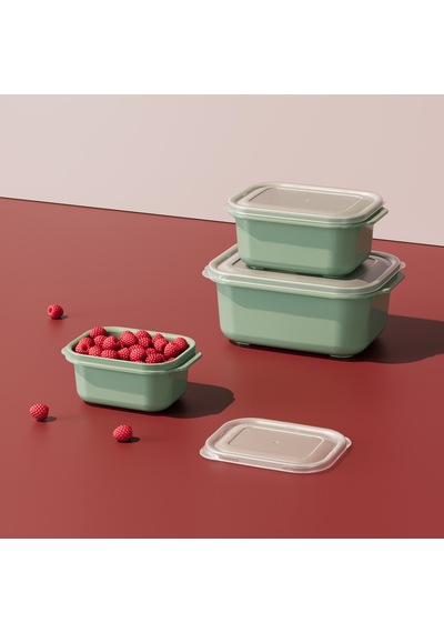 3 Parça Easy Keep Dikdörtgen Set 500 X 1000 X 2000 Ml Dikdörtgen Kapaklı Saklama Kabı 3 Parça Mavi Renk Set