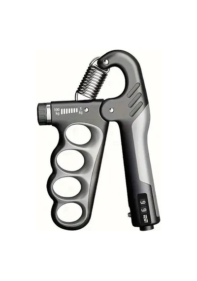 Valkyrie Sayaçlı Ergonomik 5-100kg El Yayı Bilek Güçlendirici Fitness Egzersiz Spor Aleti Sayaçlı Xl Boy Gi Gri