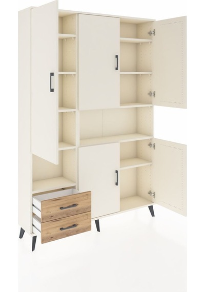 Arges Dolap 10 Raflı 2 Çekmeceli 5 Kapaklı 132x30x195 Aytaşı-aytaşı/çam Aytası/atlas Çam