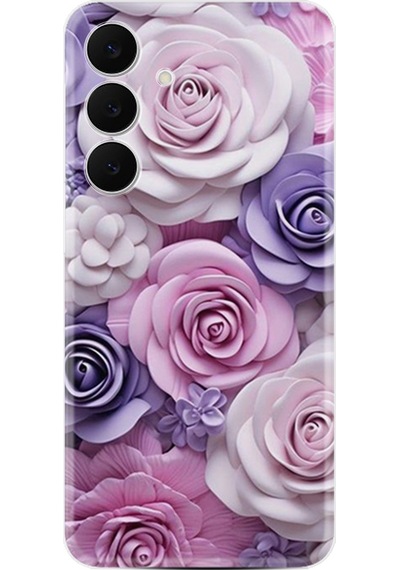 Samsung Galaxy Uyumlu S25 Fe Kılıf Boutique Baskılı Resimli Mor Güller Pcode -029