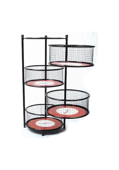 Emarket724 4 Katlı Metal Patates. Soğan. Meyve ve Sebzelik Siyah