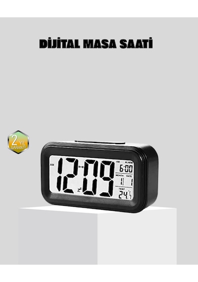 Fotoselli Dijital Masa Saati Aydınlatmalı Alarm Ve Tarih Göstergeli