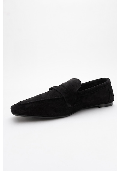 Luvishoes Luvi Shoes Morne Siyah Süet Hakiki Deri Kadın Loafer Ayakkabı SIYAH SUET