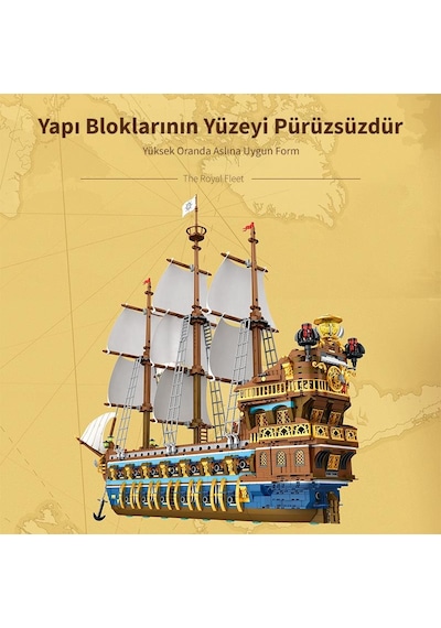 Reobrix 66011 Kraliyet Filosu Gemisi Yaratıcı Yapı Blok Seti Building Blocks The Royal Fleet The Sun - 2830 Parça