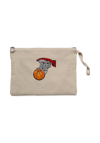 Basketball Hoop Krem Clutch Astarlı Cüzdan / El Çantası Krem