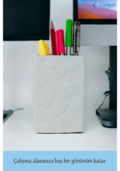 Kalemlik Beyaz Renk Masa Kalemliği Organizer Kalemlik Model 7 Çok REnkli