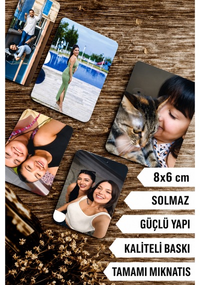 Sürpriz Hediyeli 30 Adet Kişiye Özel Fotoğraflı Resimli Buzdolabı Magneti 8x6 Cm