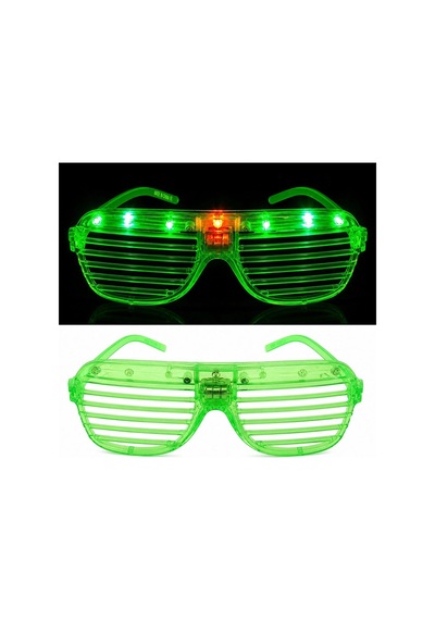 Led Işıklı Panjur Parti Gözlüğü Yeşil Renk Shutter Gözlük - Parti Gözlüğü & Maske - Parti Ve Kutlama 0 - 99