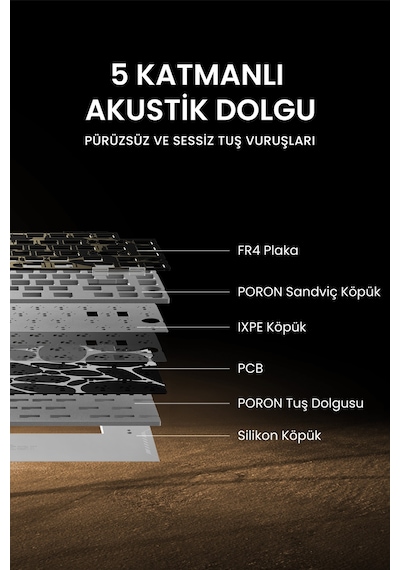 Gravastar Mercury K1 Pro Rgb Kablosuz Mekanik Gaming Klavye, Alüminyum Çerçeveli, İngilizce Q, Speci