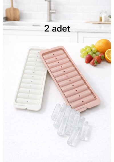 2'li Hazneli Silindir Çubuk Buzluk Kilitli Şişe Buzluk Kabı Plastik Karışık Diğer