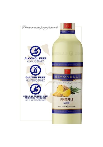 Kahve Şurubu Ananas Aromalı 70 CL + Pompa Sımonellı