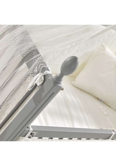 Meltem Kids Kral Sallanır Ahşap Anne Yanı Beşik 60x120 cm (gri-ekru) Ekru