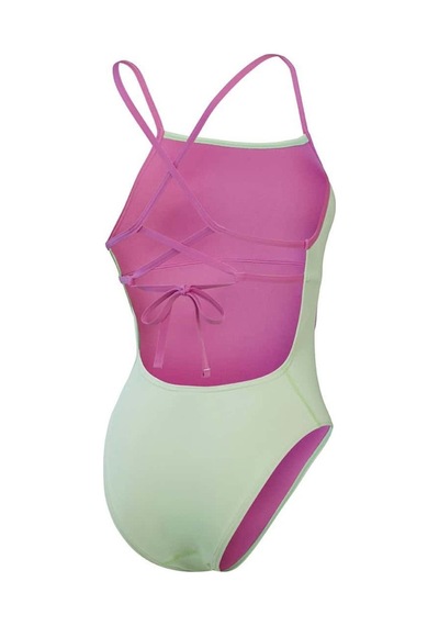 Speedo Solid Lattice Tie-back Kadın Yüzücü Mayosu Yeşil