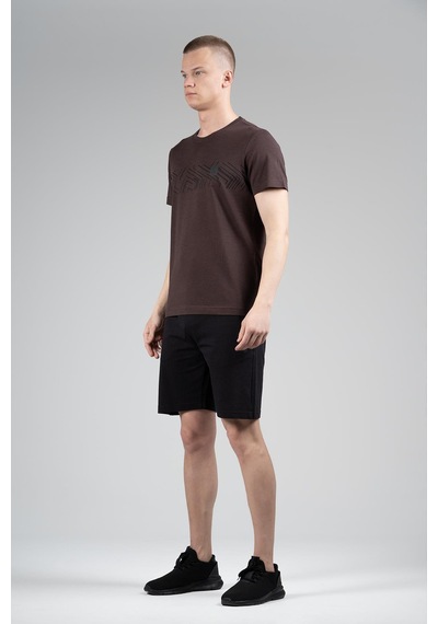 Maraton Regular Erkek Bisiklet Yaka Koyukahve- T-shirt Kahverengi