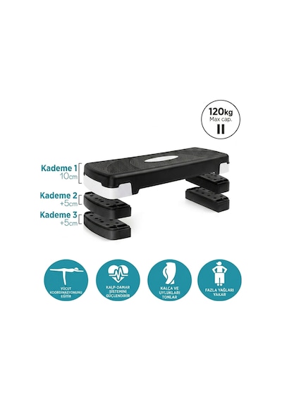 Spor Byfit 3 Kademeli Fitness Step Tahtası + Atlama İpi