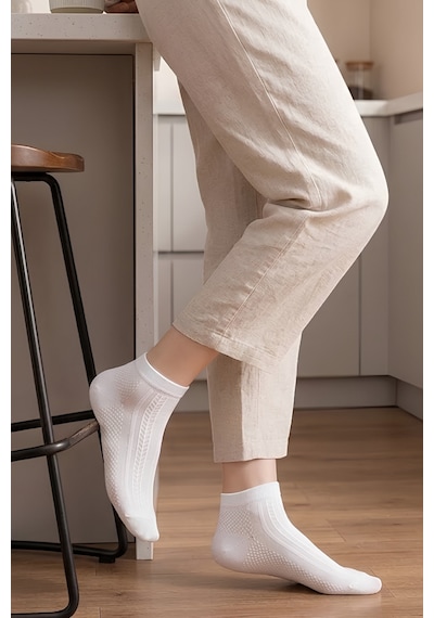 Socketta 5'li Karışık Renkli Kadın Bambu Kendinden Desenli Dikişsiz Esnek Yazlık Patik Çorap - Premium Somon-açık Gül Kurusu-pudra-bebe Pembe-beyaz Socketta 5'li Karışık Renkli Kadın Bambu Kendinden Desenli Dikişsiz Esnek Yazlık Patik Çorap - Premium Somon-açık Gül Kurusu-pudra-bebe Pembe-beyaz