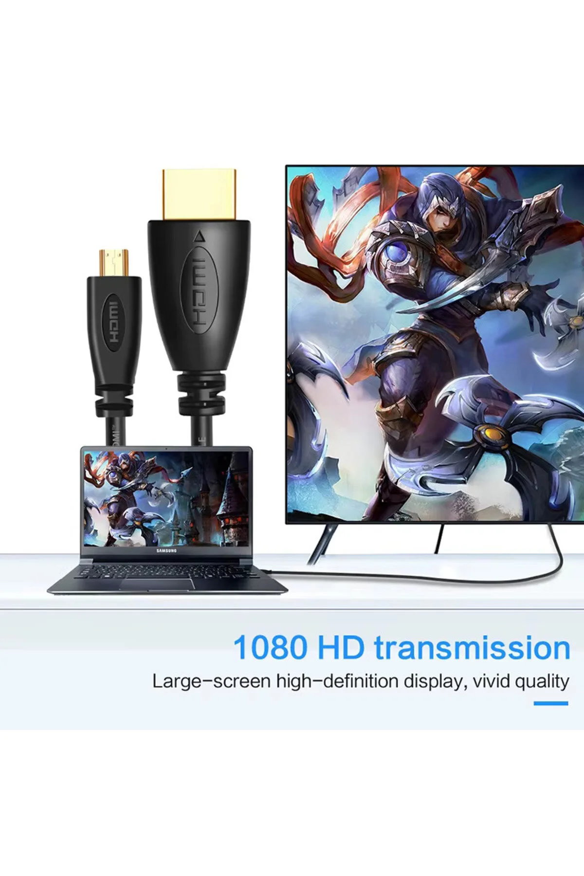 3 Metre 3mt Micro Hdmi To Hdmi Çevirici Mikro Dönüştürücü Adaptör Tv Kablosu Tablet/laptop Cabble 001
