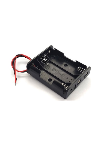 1 Adet 3'lü Aaa Pil Yatağı 4.5v Çıkışlı Açık Kasa Kablolu Yuva