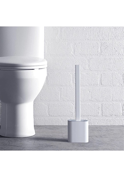 River World Askılı Kapaklı Duvara Monte Olabilen Klozet Yumuşak Silikon Başlıklı Tuvalet Fırçası Seti