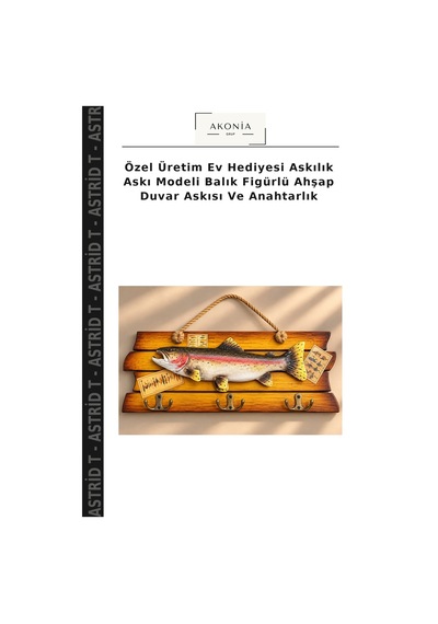 Özel Üretim Ev Hediyesi Askılık Askı Modeli Balık Figürlü Ahşap Duvar Askısı Ve Anahtarlık