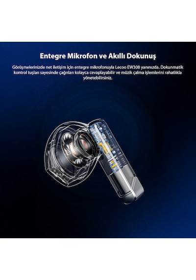 Lecoo EW308 Kablosuz Bluetooth 5.1 TWS Mikrofonlu Kulak İçi Kulaklık