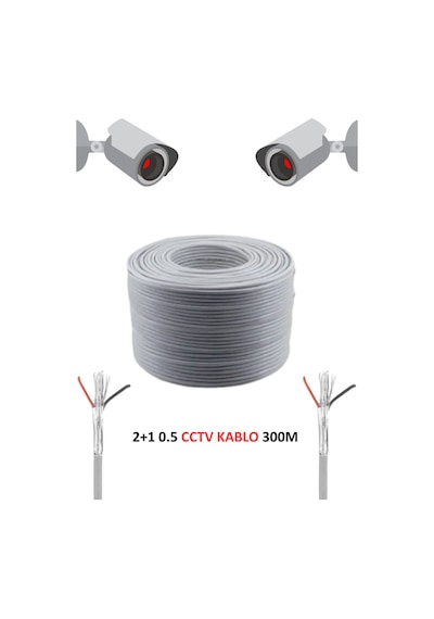 Fury Cctv Kablo Güvenlik Kamera Kablosu 2+1 0.50mm 300m Metre
