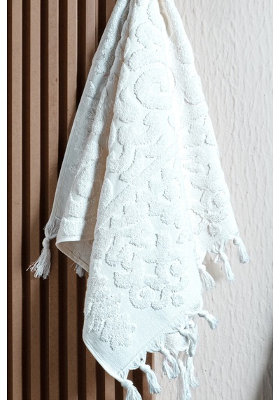 Kumsal 4'lü Hamam Seti %100 Pamuk 2 Adet 70x140 Beden, 2 Adet 50x90 El, Yüz, Saç Havlu , 1250gr Krem - Mavi