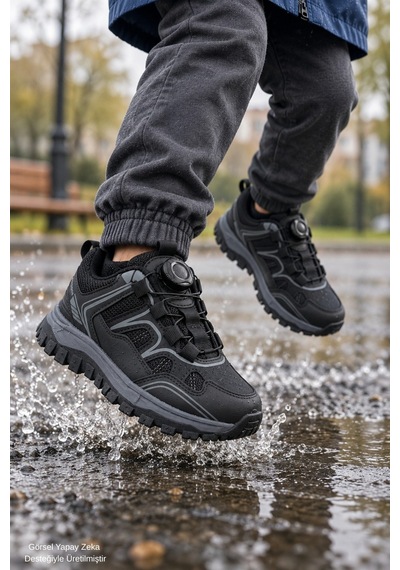 Muggo Trekon Bağcık Ayar Mekanizmalı Kalın Taban Unisex Çocuk Günlük Outdoor Trekking Bot Siyah Muggo Trekon Bağcık Ayar Mekanizmalı Kalın Taban Unisex Çocuk Günlük Outdoor Trekking Bot Siyah