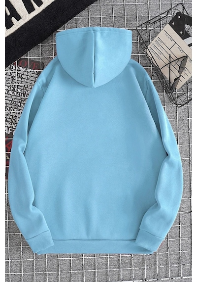 Uyguntarz Pusula Zaman Çizelge Baskılı Oversize Sweatshirt Bebe Mavisi