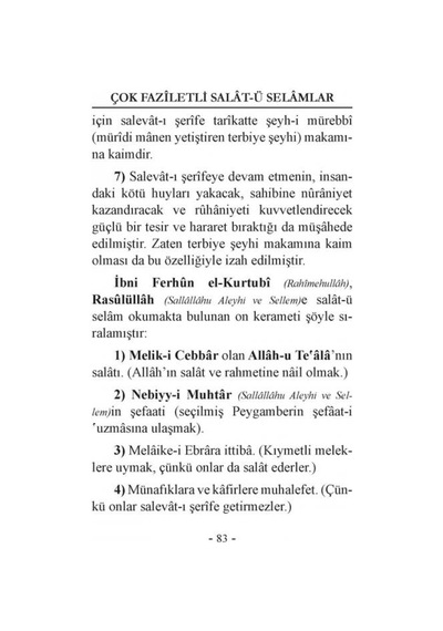 Çok Faziletli Salat-ü Selamlar | Lalegül Yayıncılık 9786058547407